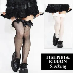 ACDC RAG Fishnet & Ribbon Stockings