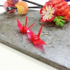 aller au lit Origami Crane Colored Earrings