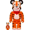BE@RBRICK Kellogg's Tony the Tiger: Vintage Flocky Ver. 100％ & 400％