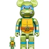 BE＠RBRICK Teenage Mutant Ninja Turtles Leonardo: Chrome Ver. 100％ & 400％ Set