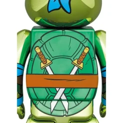 BE＠RBRICK Teenage Mutant Ninja Turtles Leonardo: Chrome Ver. 100％ & 400％ Set