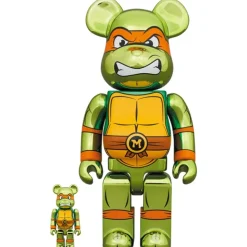 BE＠RBRICK Teenage Mutant Ninja Turtles Michelangelo: Chrome Ver. 100％ & 400％