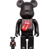 BE＠RBRICK The Rolling Stones Lips & Tongue: Black Chrome Ver. 100％ & 400％