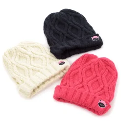 Cuelitt Cable Knit Pigtails Beanie