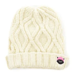 Cuelitt Cable Knit Pigtails Beanie
