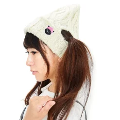 Cuelitt Cable Knit Pigtails Beanie
