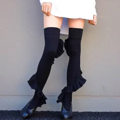 ERIMAKI SOX Frilly Knee-High Socks