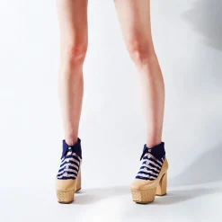 ERIMAKI SOX Pink x Navy Striped Socks