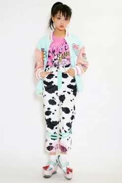 galaxxxy Neo 70's Cow Print Pants