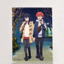 Gridman Universe W Suede B2 Tapestry Yuta Hibiki & Rikka Takarada: Winter Date Ver.