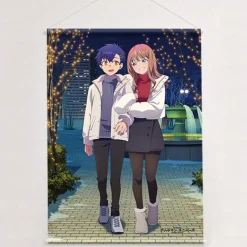 Gridman Universe W Suede B2 Tapestry Yomogi Asanaka & Yume Minami: Winter Date Ver.
