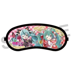 Hatsune Miku x Lucky Cat Sleeping on a High Pillow Eye Mask Art by Rassu