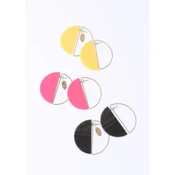 Honey Salon Acrylic Round Earrings