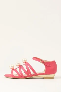 Honey Salon Big Pearl Sandals (Fuchsia Pink)