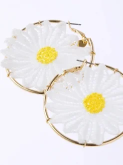 Honey Salon Daisy Hoop Earrings