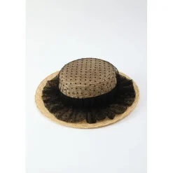 Honey Salon Dot Tulle Boater