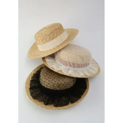 Honey Salon Dot Tulle Boater