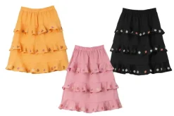 Honey Salon Embroidered Floral Linen Skirt