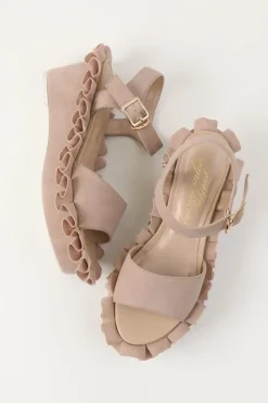 Honey Salon Frilly Sandals (Pink Beige)