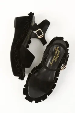 Honey Salon Frilly Sandals (Black)