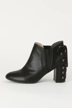 Honey Salon Lace-Up Booties (Black)
