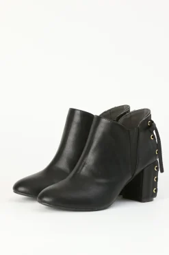 Honey Salon Lace-Up Booties (Black)