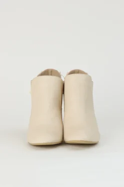 Honey Salon Lace-Up Booties (Light Beige)
