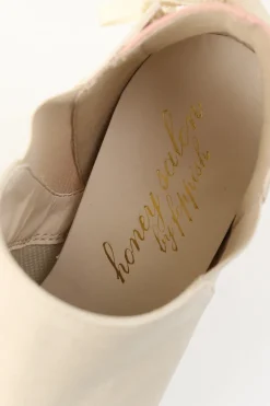 Honey Salon Lace-Up Booties (Light Beige)