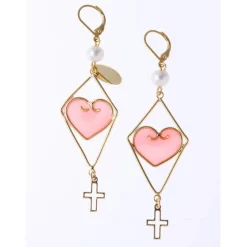 Honey Salon Love Cross Earrings