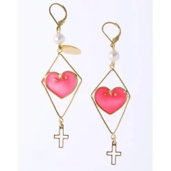Honey Salon Love Cross Earrings