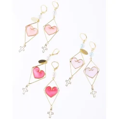 Honey Salon Love Cross Earrings