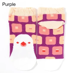 KOTORITACHI Java Sparrow Printed Socks (Square Pattern)