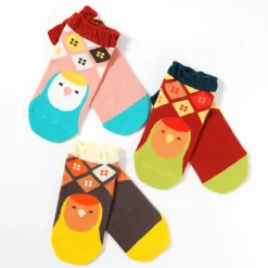 KOTORITACHI Peach-faced Lovebird Printed Socks
