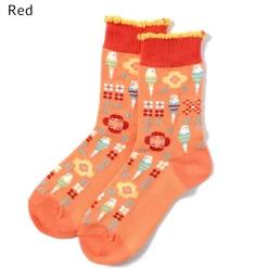 KOTORITACHI Short Crew Budgerigar & Flower Socks