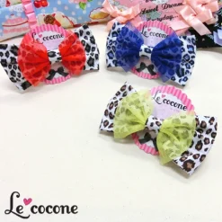 Le cocone Leopard Print Color Ribbon Hair Clip
