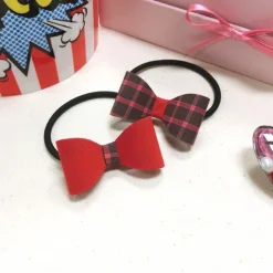 Le cocone Plain x Checkered Ribbon Hair Band Set