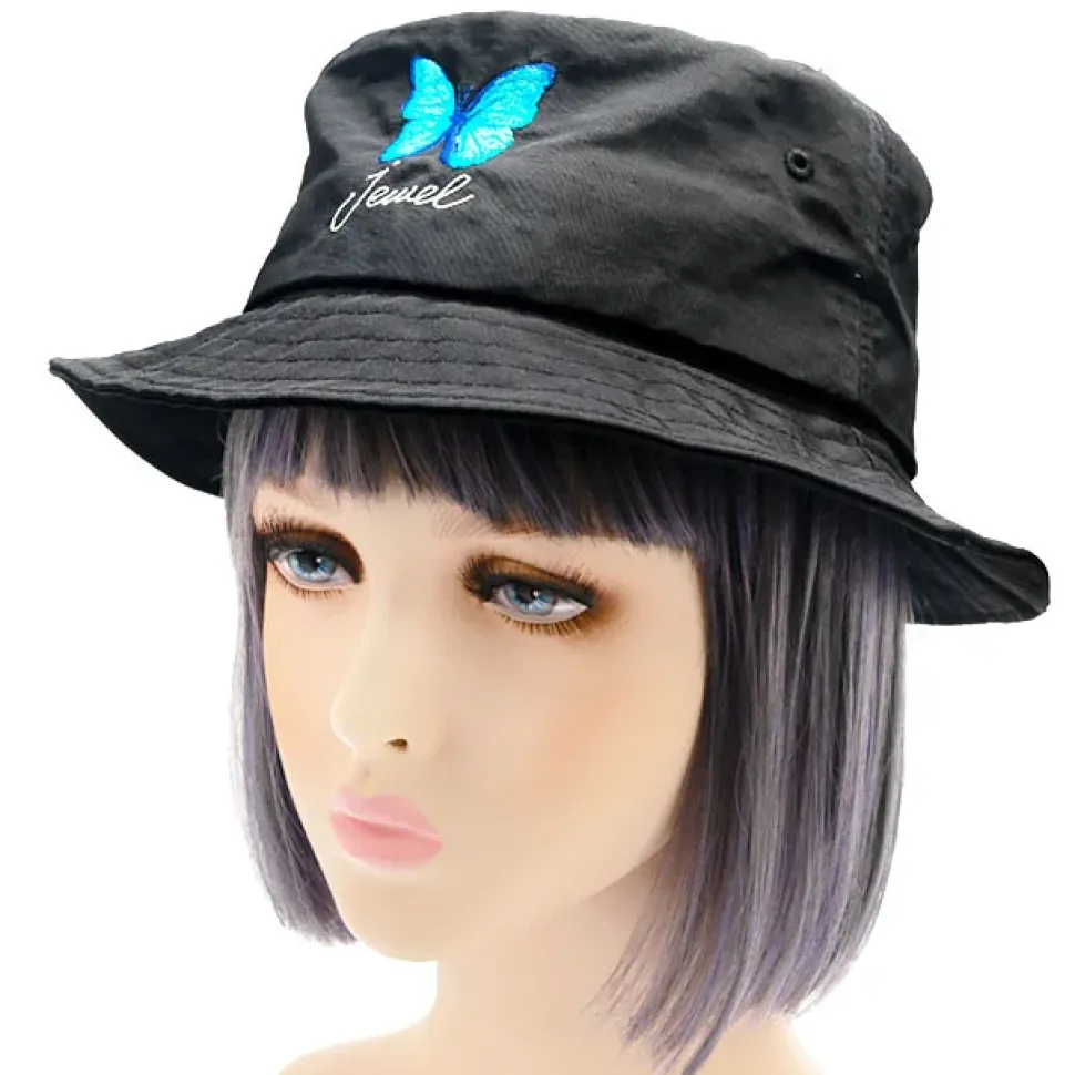 LISTEN FLAVOR 2021 Anniversary Collection Morpho Embroidered Black Bucket Hat