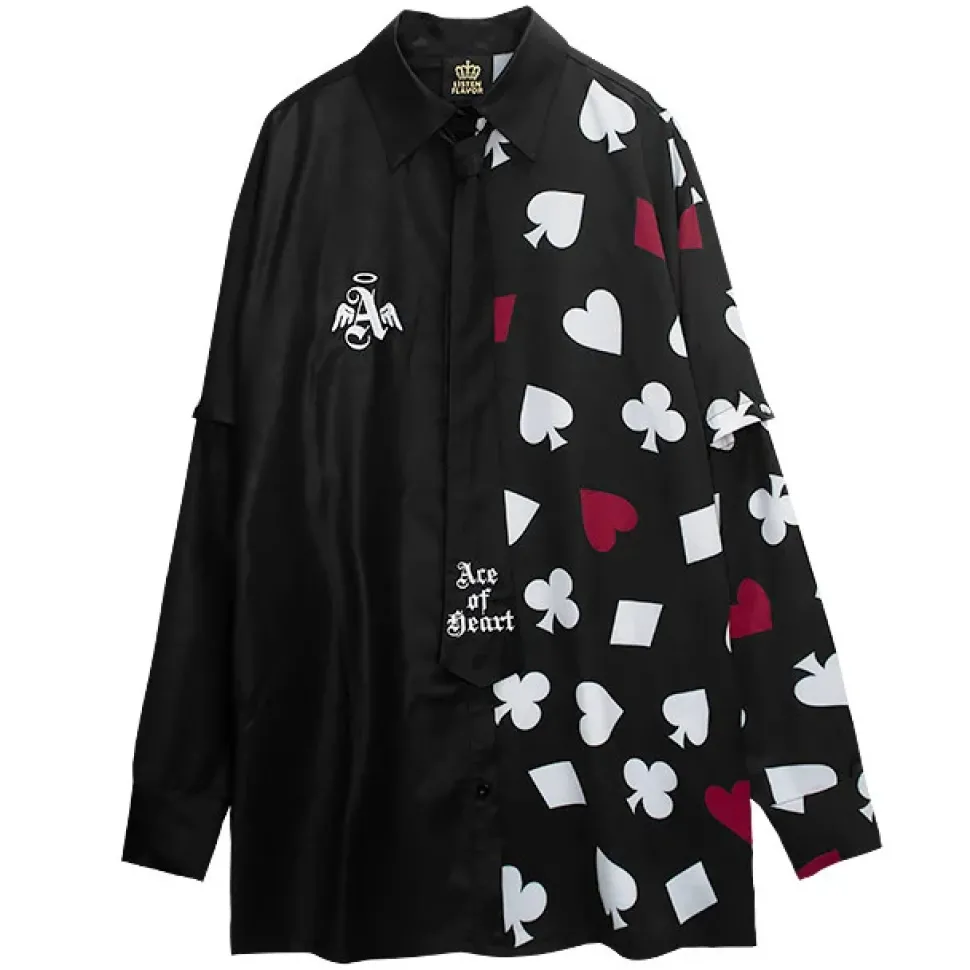 LISTEN FLAVOR Ace of Hearts 2-Way Shirt w/ Necktie