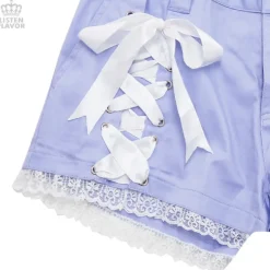 LISTEN FLAVOR Angelic Lace-up Ribbon Shorts