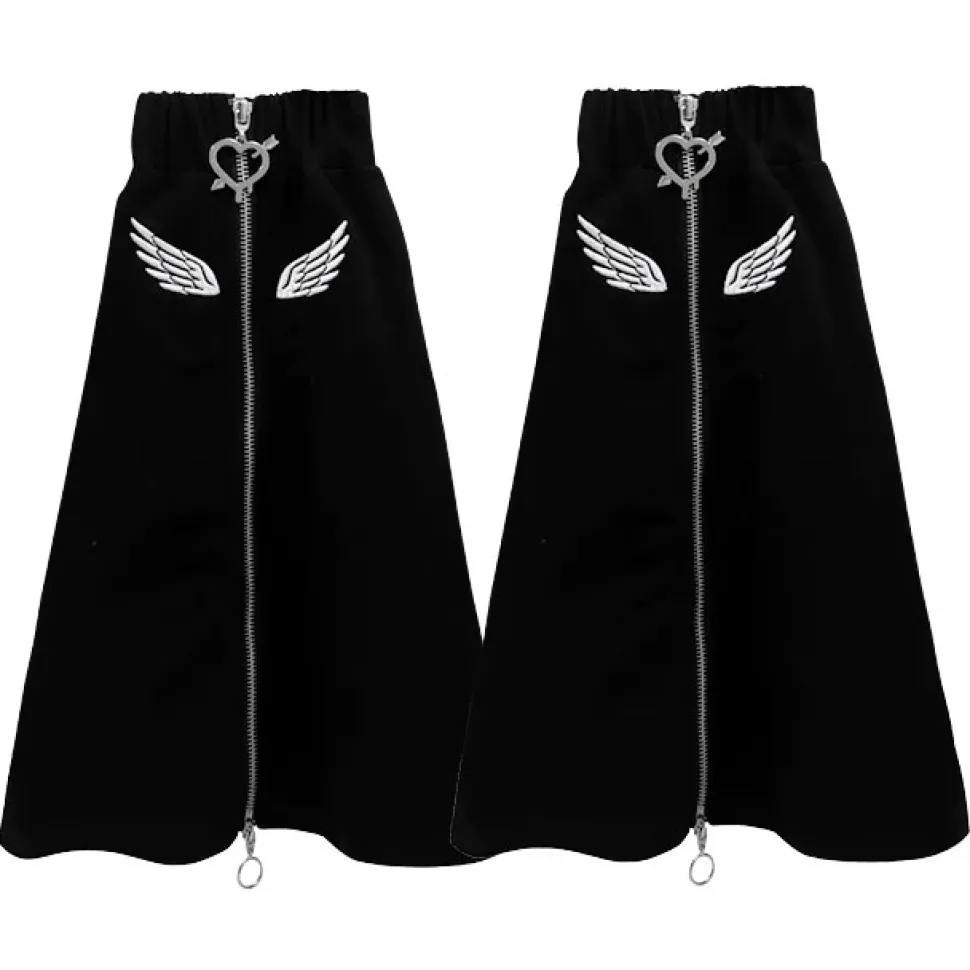LISTEN FLAVOR Angel's Wing Heart Zip Leg Covers