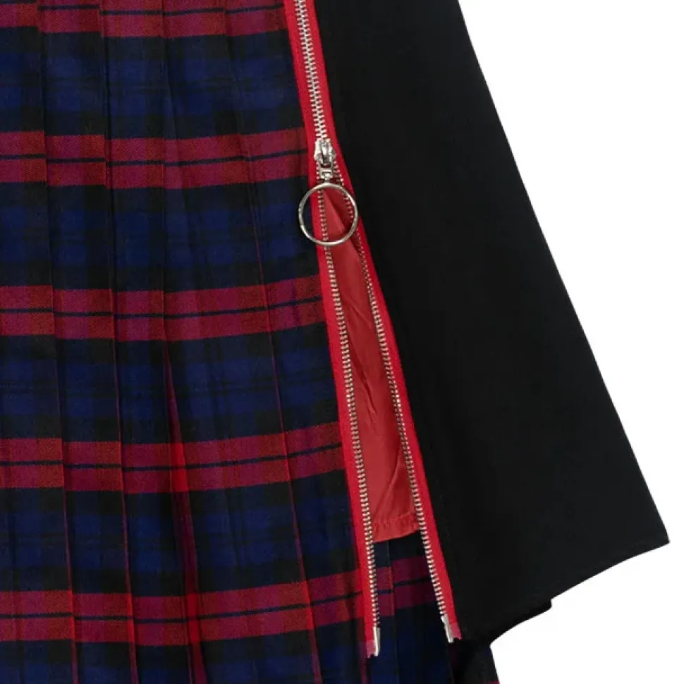 LISTEN FLAVOR Asymmetrical Pleated Skirt