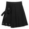 LISTEN FLAVOR Asymmetrical Cutout Pleated Skirt