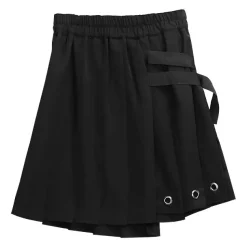 LISTEN FLAVOR Asymmetrical Cutout Pleated Skirt