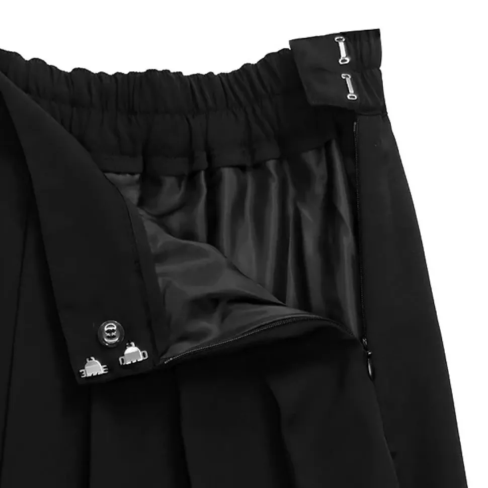 LISTEN FLAVOR Asymmetrical Cutout Pleated Skirt