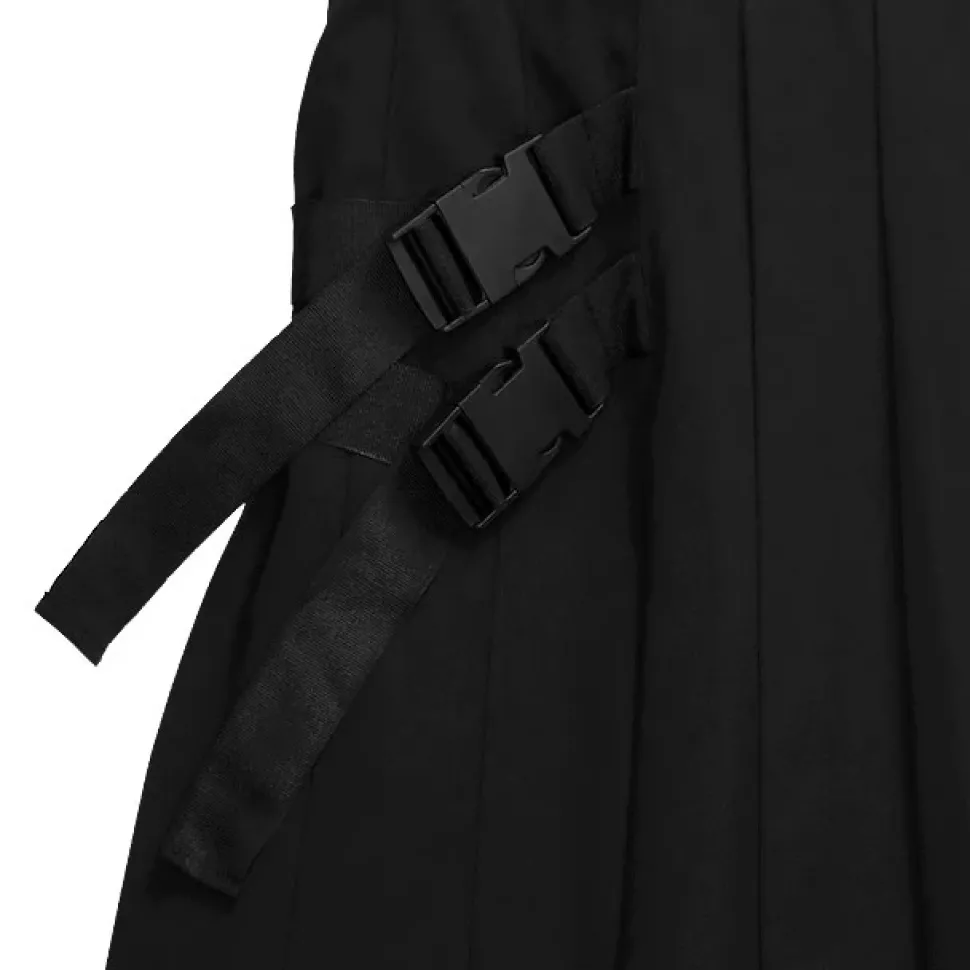 LISTEN FLAVOR Asymmetrical Cutout Pleated Skirt