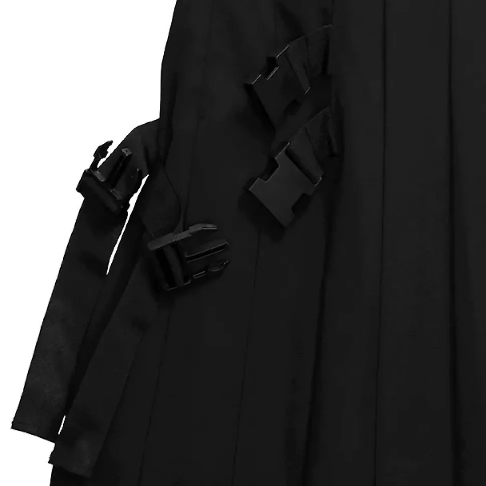 LISTEN FLAVOR Asymmetrical Cutout Pleated Skirt