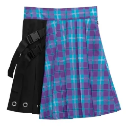 LISTEN FLAVOR Asymmetrical Cutout Pleated Skirt