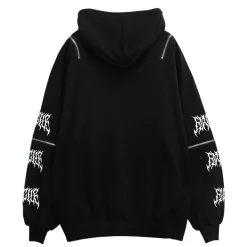 LISTEN FLAVOR Bandage Bear Shoulder Zip 2-Way Hoodie