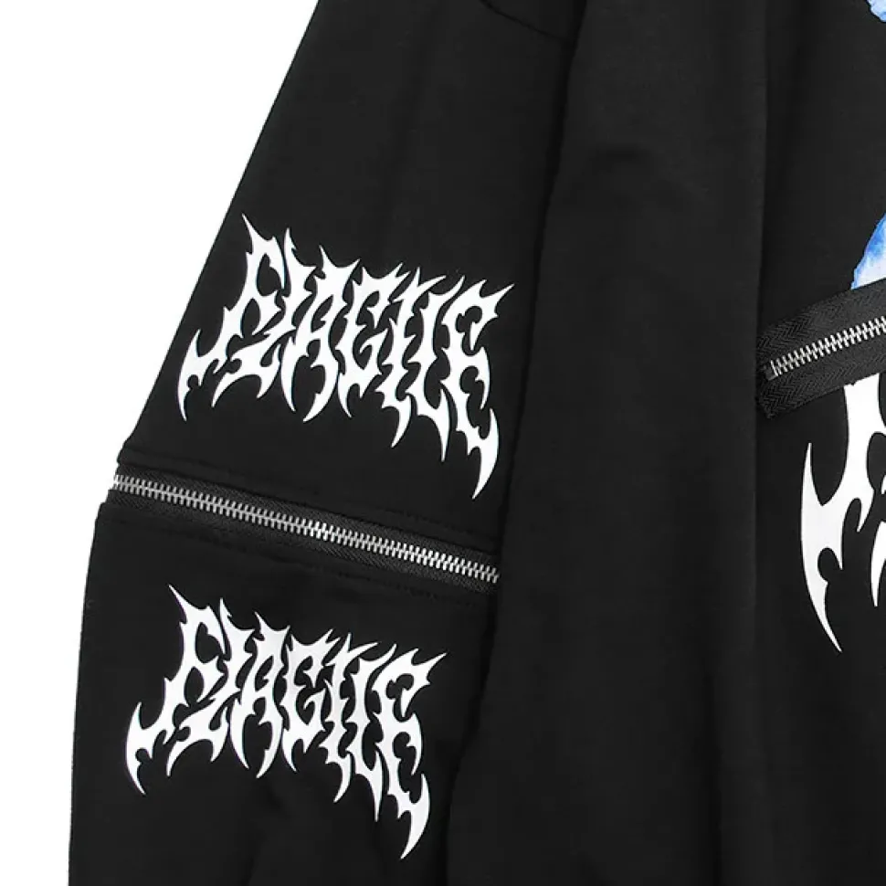 LISTEN FLAVOR Bandage Bear Shoulder Zip 2-Way Hoodie