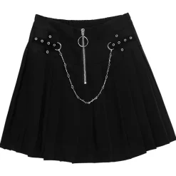 LISTEN FLAVOR Barbed Wire Chain Pleated Skirt